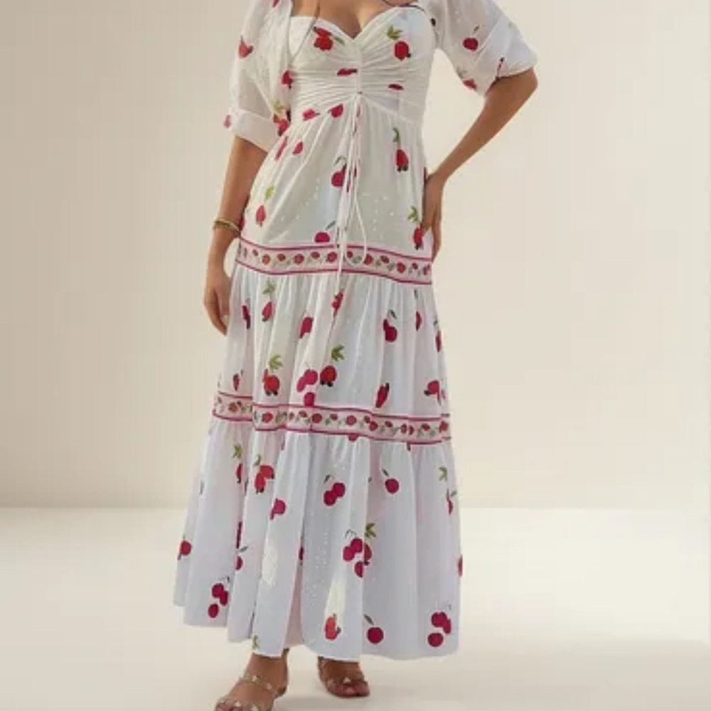 FARM Rio Brazil Collection, Maxi Dress with Red Cherry Print